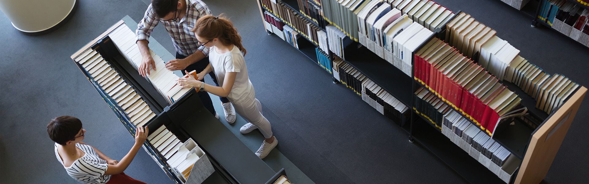 Students in library