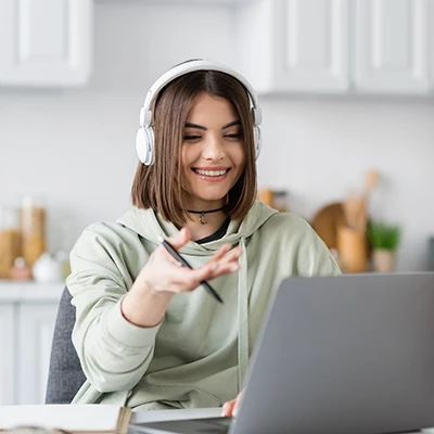 Student In A Video Call