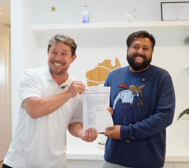 Nick from Pathway to Aus with a student